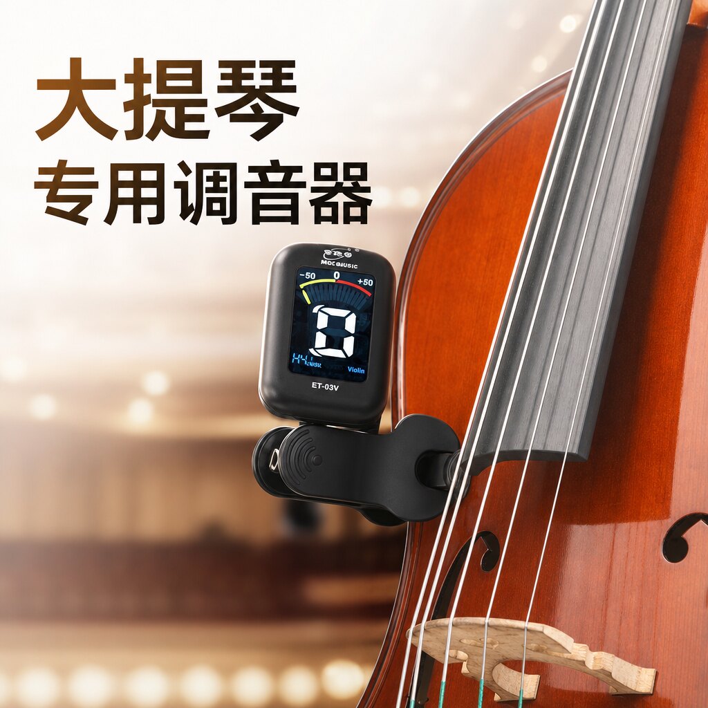 伊诺大提琴调音器小提琴中提琴低音专用电子校音器高精度专业调音