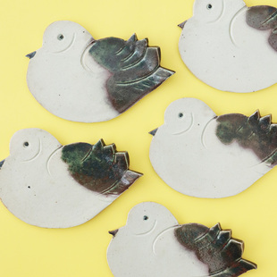 濑户地区 造型 织部釉 咖啡甜点 日本作家器物 怀是 蛋糕碟 2385