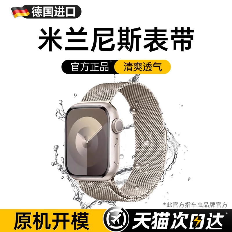 [德国进口精钢]金属透气米兰表带