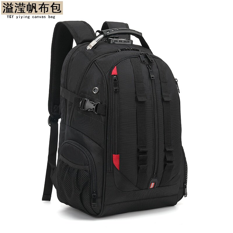 欧美时尚休闲双肩包男商务尼龙防水旅行背包学生电脑书包跨境