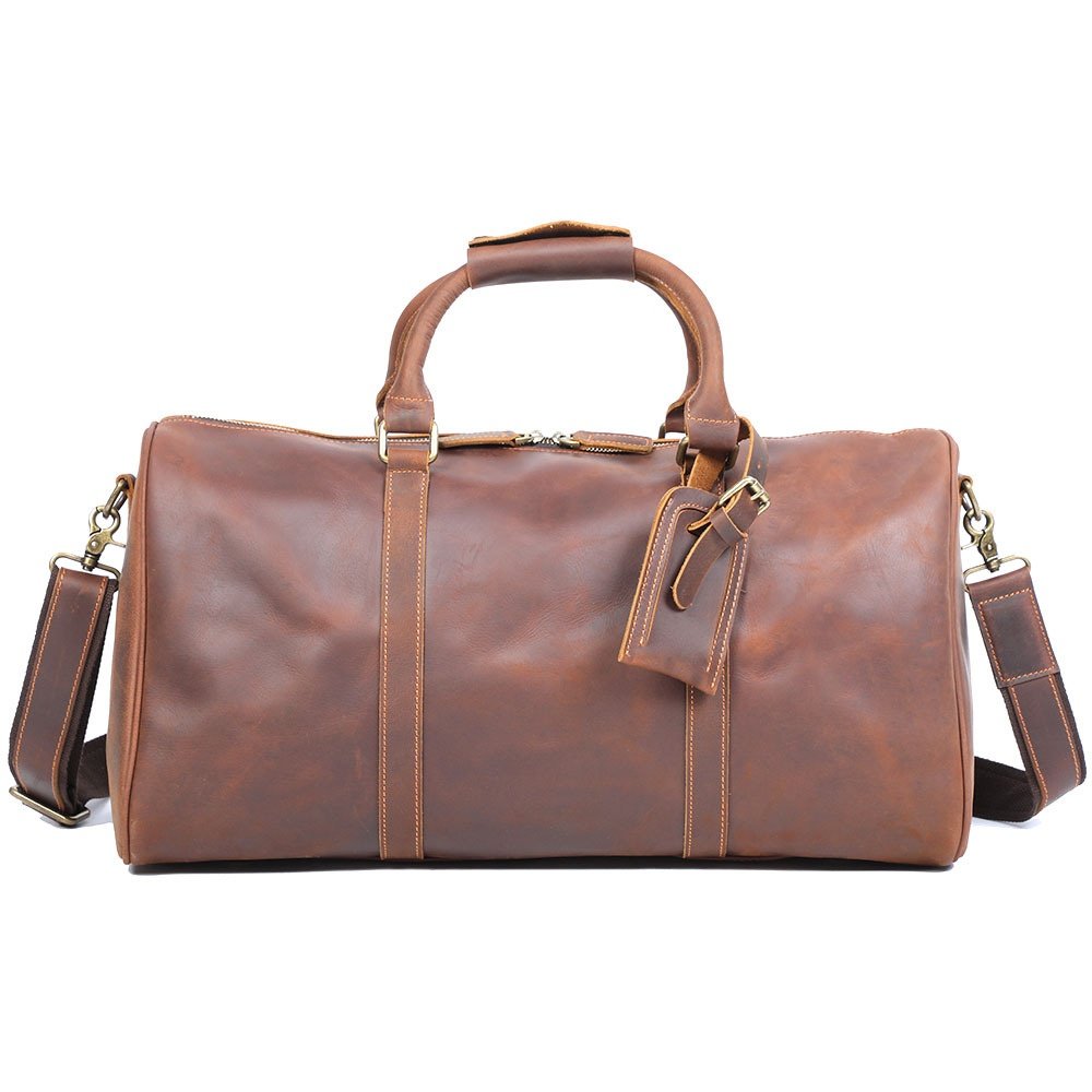 秋冬头层牛皮旅行包男大容量行李袋经典复古疯马皮手提包亚马逊,箱包皮具/热销女包/男包,男士包袋,淘宝优惠券,粉丝福利购,淘宝优惠卷