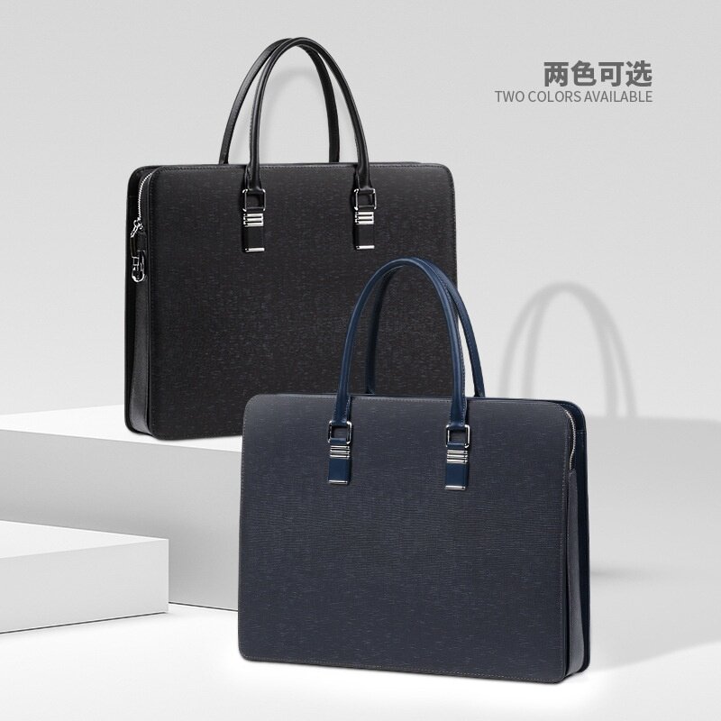 2026新款真皮男包大容量商务男式公文包密码锁电脑包时尚潮流男士