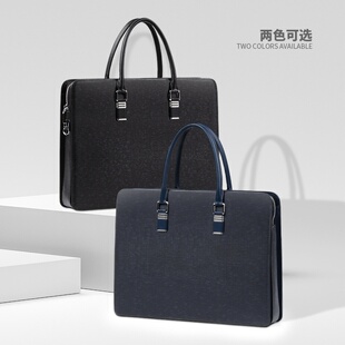 潮流男士 2026新款 锁电脑包时尚 公文包密码 真皮男包大容量商务男式