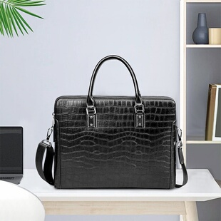 2026新款 公文包大容量头层牛皮电脑包百搭 真皮男包简约商务男式