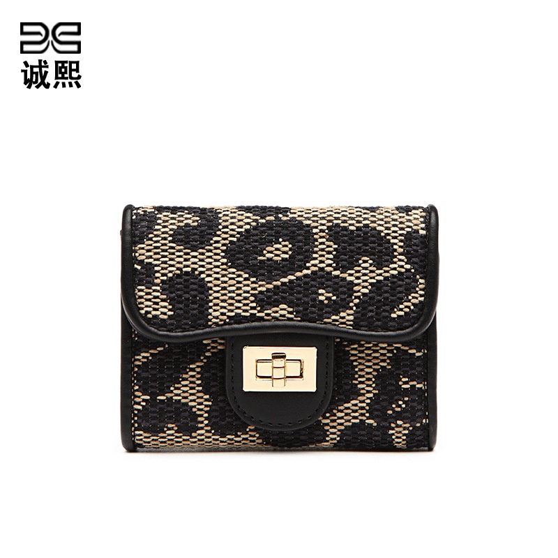 秋冬短款风琴卡包女豹纹多卡位证件精致小包大容量小众卡套名片包