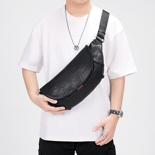 休闲皮包男士 单肩包大容量轻便斜挎包男款 感商务 真皮时尚 2026新款