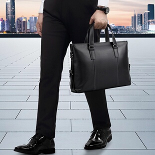 电脑包商务 公文包头层牛皮时尚 2026新款 真皮男包休闲大容量男式