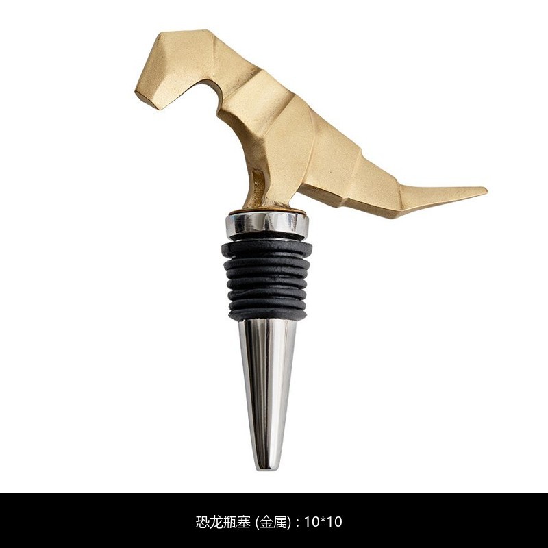 印度摆件 轻奢几何恐龙金属红酒瓶塞酒店会所休闲吧台装饰酒塞