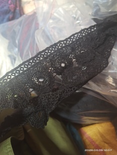 单款黑色单边水溶花边服装服饰辅料裙装娃衣芭比裙边称斤一斤