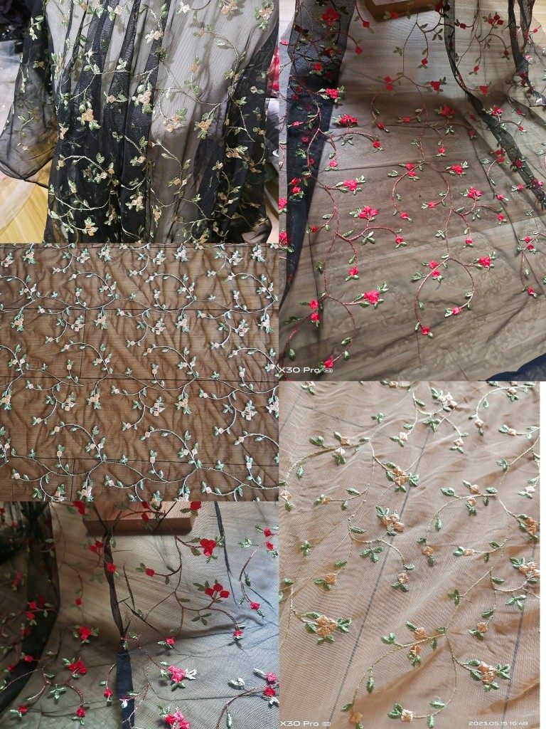 垂感软微厚纱网纱碎花刺绣布料娃衣发饰窗帘桌布裙装盖布服装一米