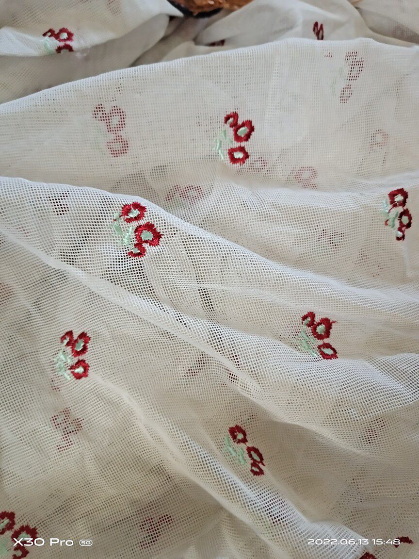 厚孔刺绣花网眼网纱布料 服饰布艺辅料沙发桌布窗帘一米