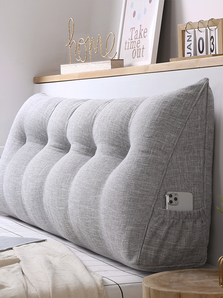 简约三角床头靠垫侘寂风榻榻米长靠枕纯色腰靠沙发靠背软包大靠包,居家布艺,床头靠垫,淘宝优惠券,粉丝福利购,淘宝优惠卷
