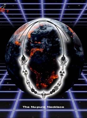 EVAE 原创设计 美式蝴蝶骷髅嘻哈项链男款潮流痞帅朋克暗黑风饰品