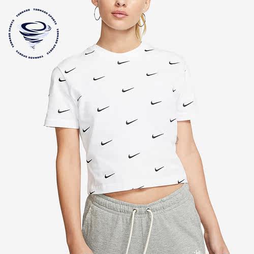 Nike/耐克正品WOOSH LOGO刺绣女子运动休闲短袖T恤CK4092-100