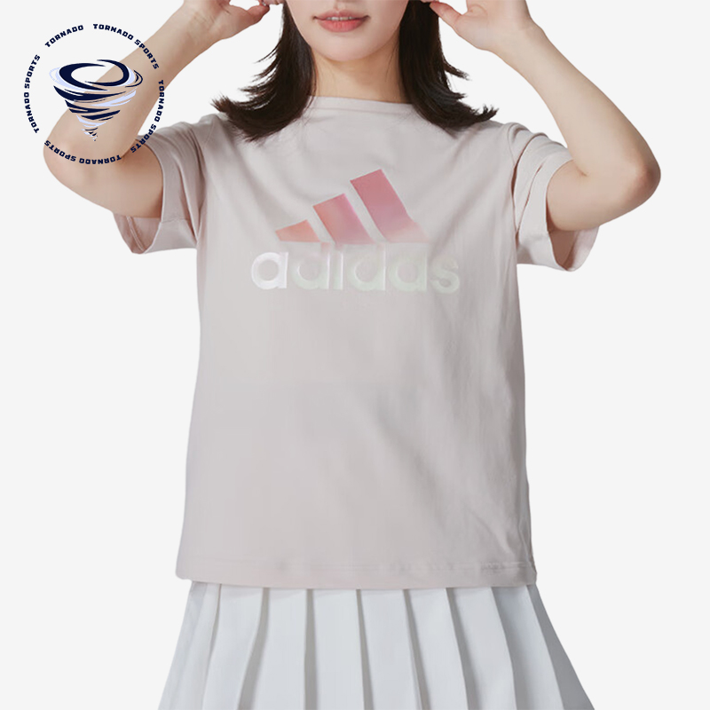 阿迪达斯女士印花时尚短袖T恤