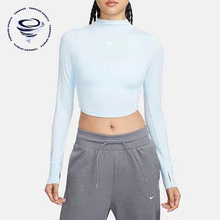 Nike/耐克正品春季新款女士短款休闲运动长袖T恤FB5277-423