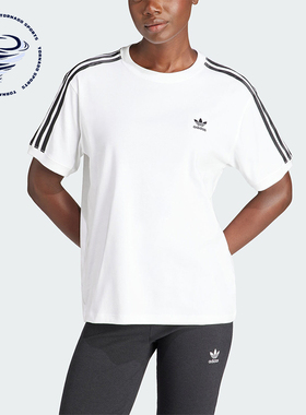 Adidas/阿迪达斯正品3 STRIPE TEE 女士舒适运动短袖T恤IR8051