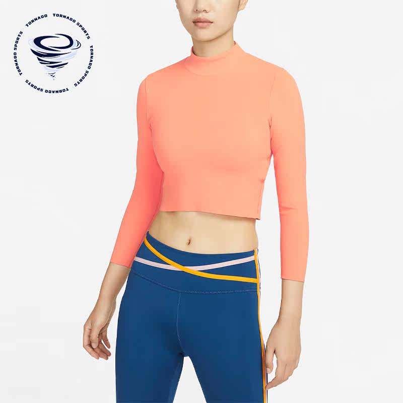 Nike/耐克正品冬健身服高领女子短款长袖T桖 DR2204-104