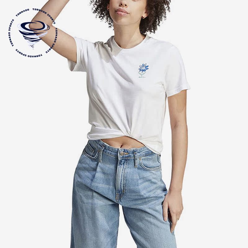 Adidas/阿迪达斯正品新款女子运动印花圆领短袖透气T恤IB4875