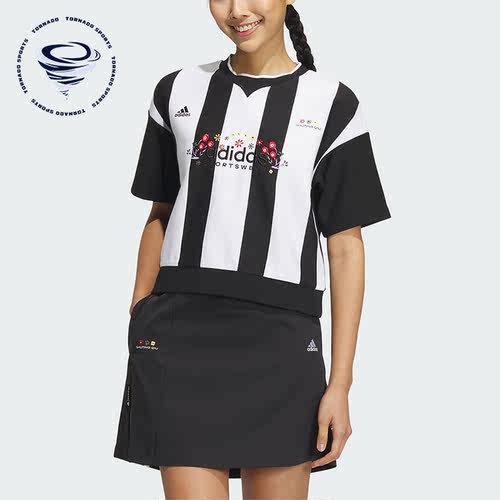 Adidas/阿迪达斯正品Shuting Qiu花卉女子运动短袖T恤IM8445
