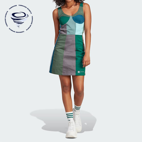 Adidas/阿迪达斯正品三叶草时尚女子运动吊带连衣裙II0762