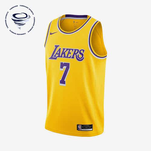 Nike/耐克正品麦基湖人队7号男子篮球运动球衣背心CW3669-742