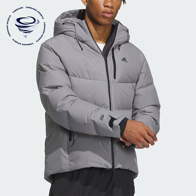 Adidas/阿迪达斯正品冬季情侣款保暖连帽羽绒服IW0784