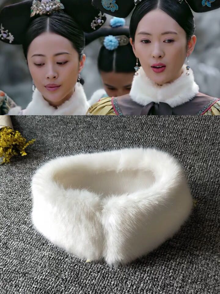 如懿传同款仿兔毛皮草围脖古装汉服假领子围巾超柔软毛领