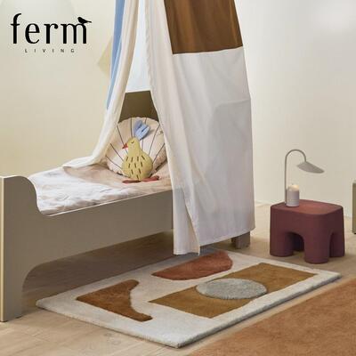 fermLIVING拼色羊毛地毯地垫