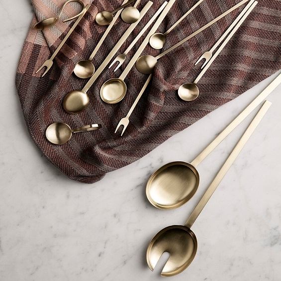 现货丹麦黄铜水果叉咖啡勺