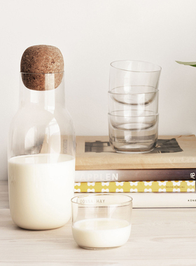 丹麦 muuto正品corky玻璃水瓶水杯软木塞圆形玻璃杯啤酒杯