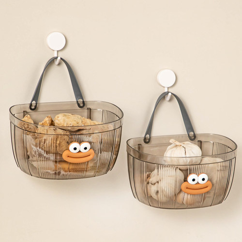 葱姜蒜收纳筐置物篮厨房挂篮菜篮子多功能免打孔生姜蒜头大蒜吊篮