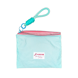 韩版ins收纳包外出便携简约小包撞色薄款化妆包零钱口红收纳袋