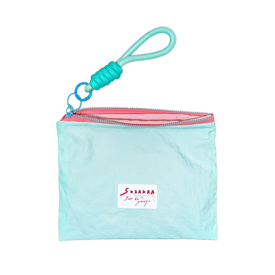 韩版ins收纳包外出便携简约小包撞色薄款化妆包零钱口红收纳袋