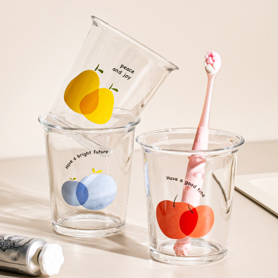 ins可爱漱口杯玻璃牙刷杯卫生间防霉洗漱杯家用情侣牙缸宿舍水杯