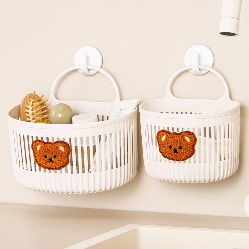 浴室卫生间卡通挂篮悬挂式置物架厨房洗漱台牙刷牙膏免打孔收纳筐,收纳整理,收纳筐,淘宝优惠券,粉丝福利购,淘宝优惠卷