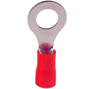 RV圆型预绝缘端子1.25-4接线端子2/3.5/5.5线耳O形线鼻子冷压端头