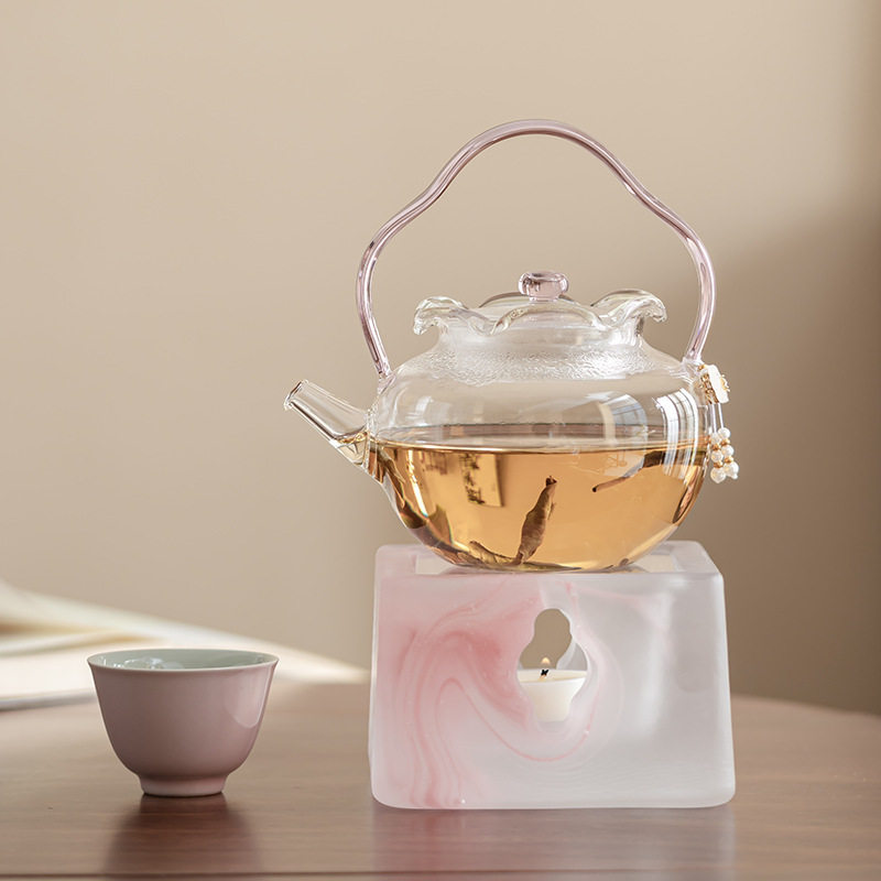 水墨温茶炉蜡烛底座保温炉加热煮茶温茶器餐厅酒店花茶暖茶炉硼硅