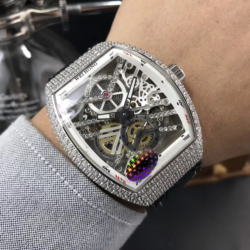 新品满天星机械机芯手表男酒桶形精钢镂空时尚休闲针扣蓝宝石镜面,手表,国产腕表,淘宝优惠券,粉丝福利购,淘宝优惠卷