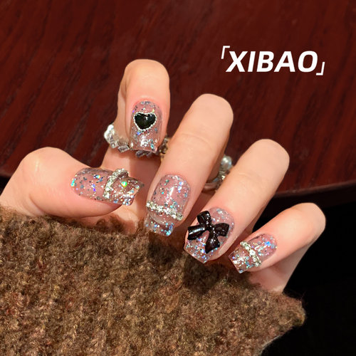 法式穿戴甲短款高级感春夏精致穿戴美甲2025年新款纯手工指甲贴片