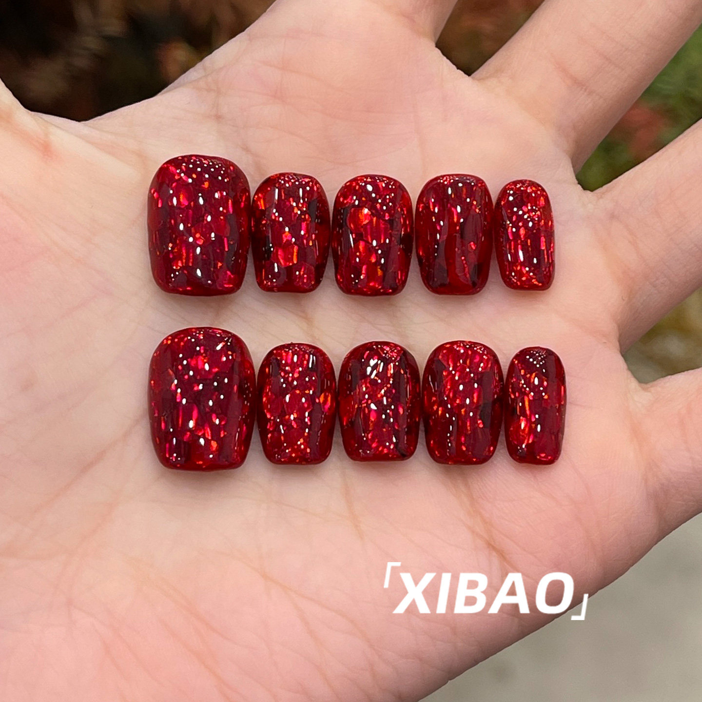 新年穿戴甲2026新款秋冬高级感红色穿戴美甲短款手工爆款指甲贴片,彩妆/香水/美妆工具,穿戴甲/甲片,淘宝优惠券,粉丝福利购,淘宝优惠卷