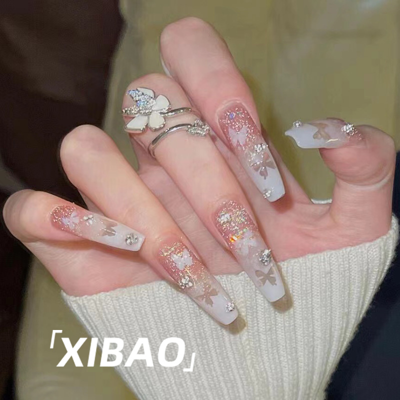 穿戴甲夏季高级感小众2022新款假指甲手工定制成品渐变色美甲贴片