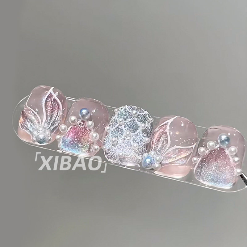 人鱼姬穿戴甲短款纯手工精致绝美指甲贴片2025新款高级感穿戴美甲,彩妆/香水/美妆工具,穿戴甲/甲片,淘宝优惠券,粉丝福利购,淘宝优惠卷