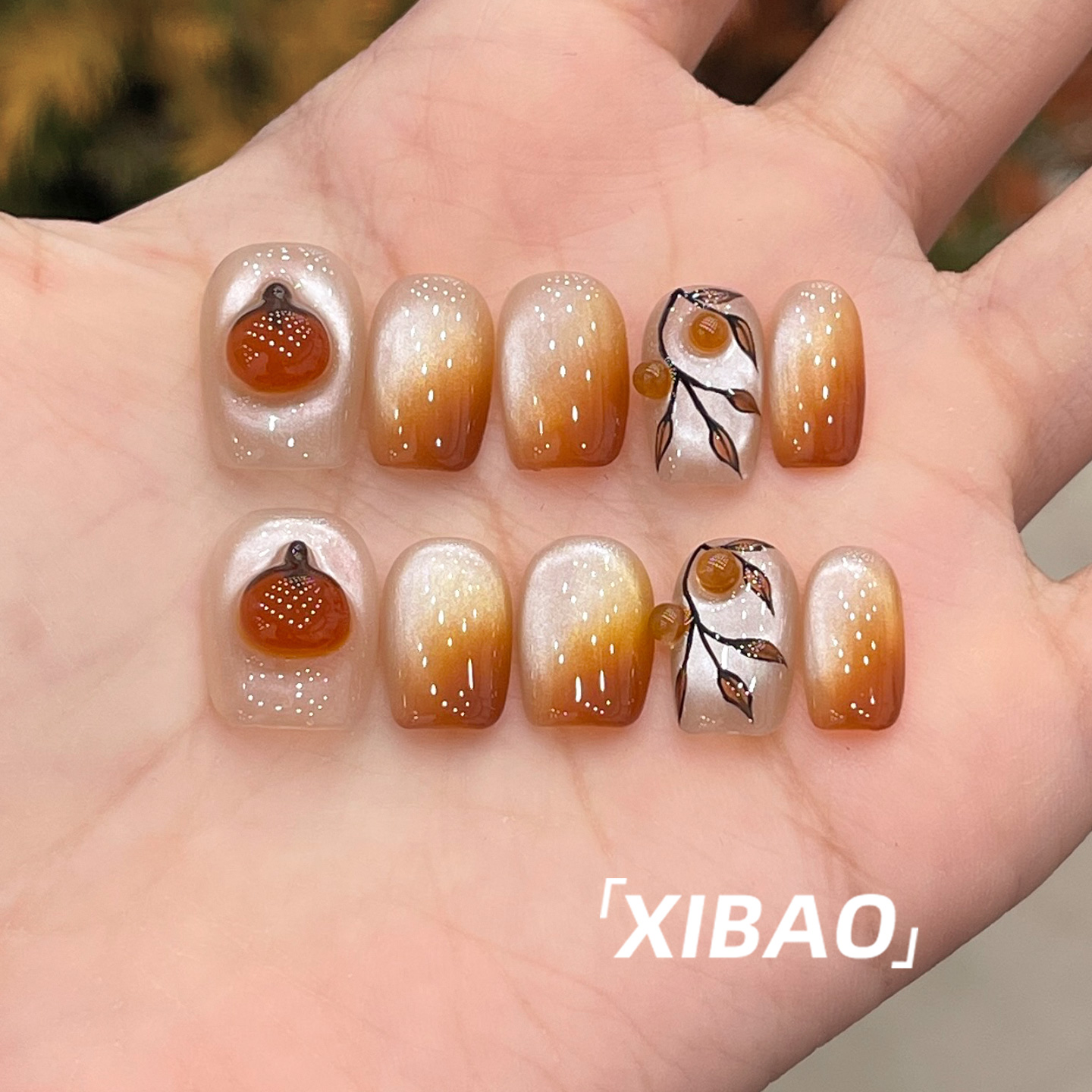 高质量秋冬绝美柿子甲片穿戴式