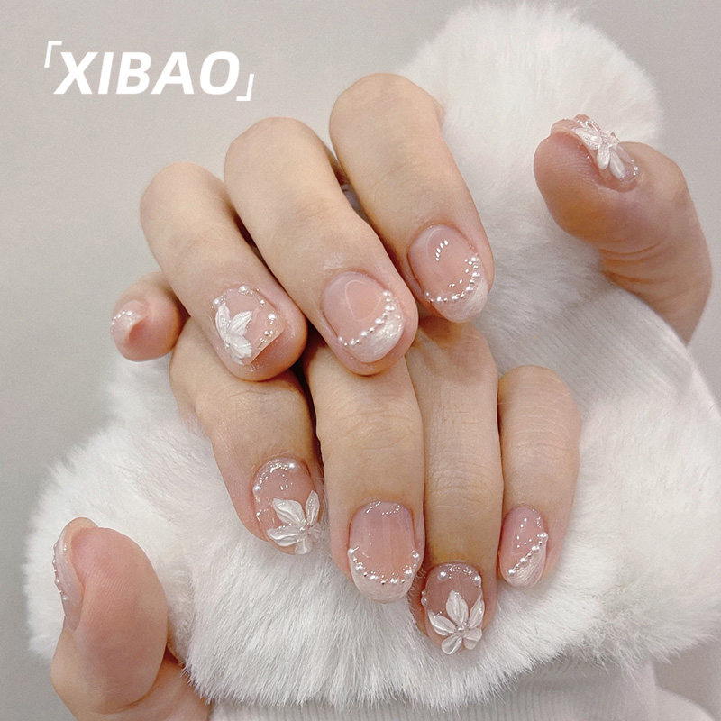 法式新娘穿戴甲短款成品2025新款温柔穿戴式美甲贴片高级感假指甲,彩妆/香水/美妆工具,穿戴甲/甲片,淘宝优惠券,粉丝福利购,淘宝优惠卷