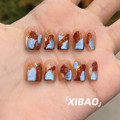 实拍纯手工秋冬显白穿戴甲