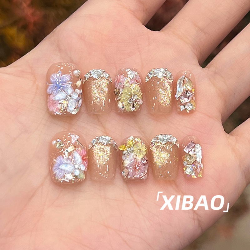 绝美穿戴甲短款春夏手工甲片穿戴式美甲2025新款高级感假指甲贴片