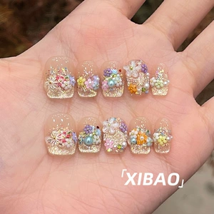 Короткие изысканные наклейки для ногтей для маникюра для ногтей, новая коллекция, французский стиль