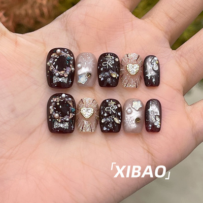 纯手工不掉钻高颜值绝美穿戴甲