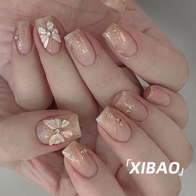 【现货24小时内发】手绘蝴蝶美甲